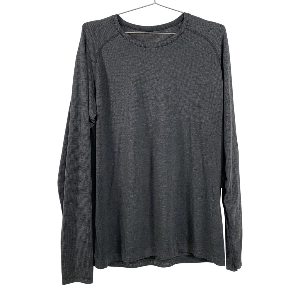 Lululemon Long Sleeve Shirt Mens Extra Large Gray Heather Performance Running